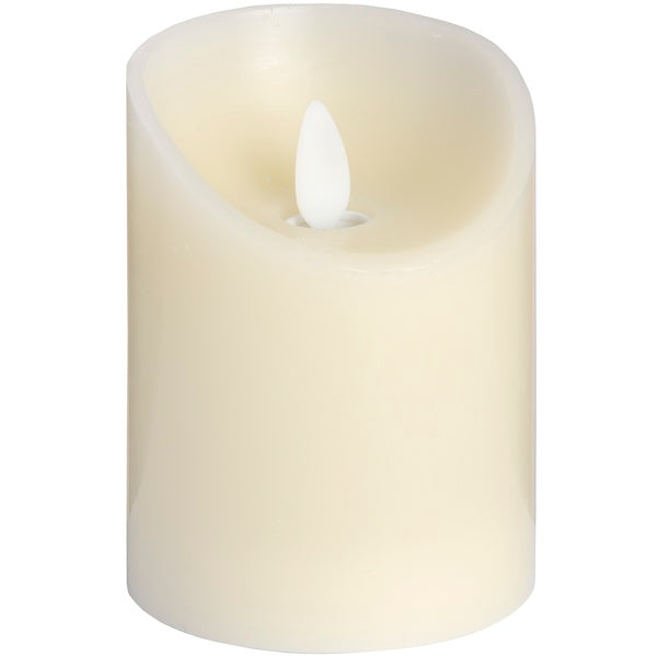 Luxe Collection 3 x 4 Cream Flickering Flame LED Wax Candle