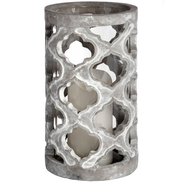 Large Stone Effect Patterned Candle Holder