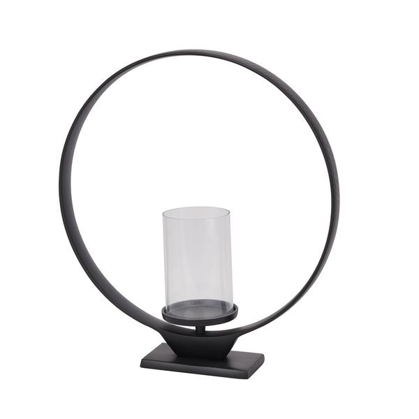 Black Hoop Large Hurricane Lantern