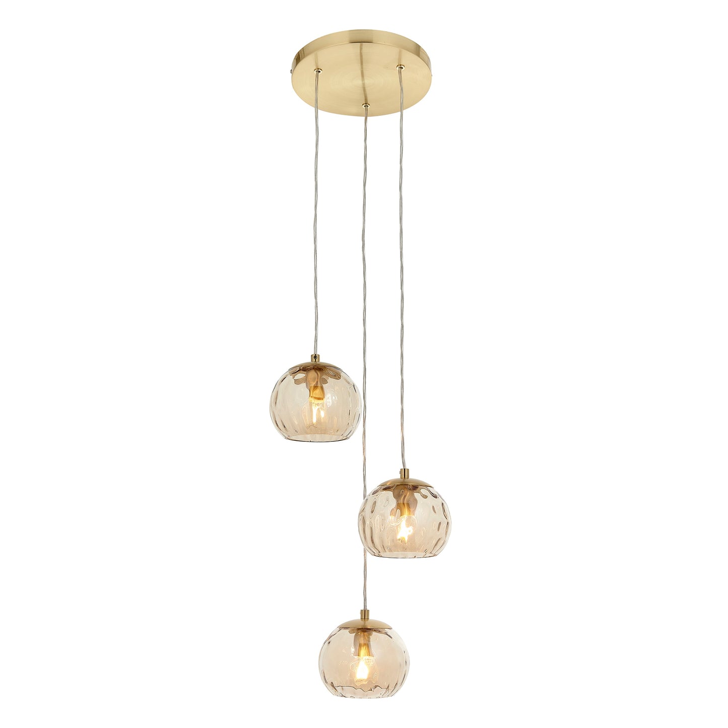 Dimple 3 Pendant Light Satin Brass