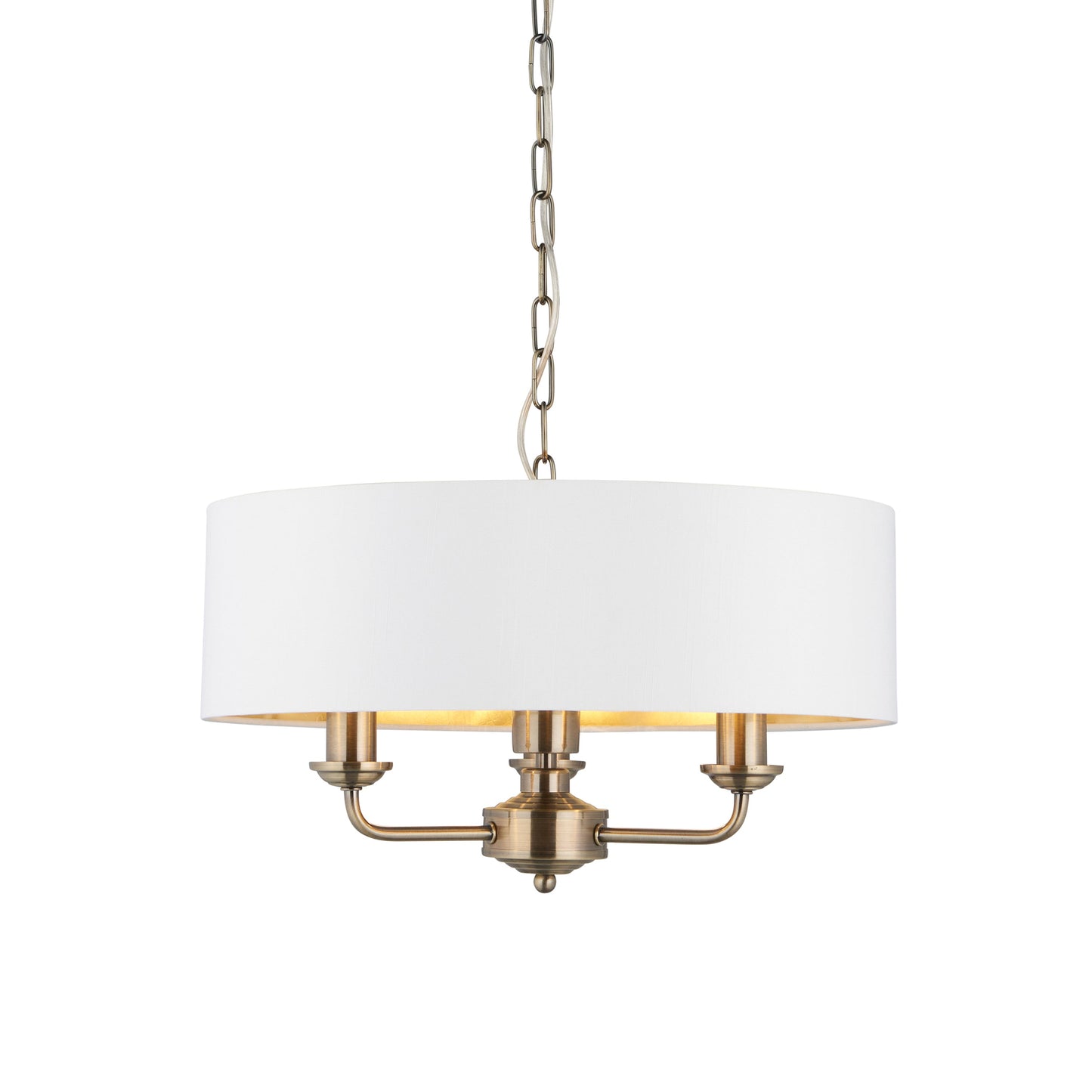 Highclere 3 Pendant Light Antique Brass 350-1420mm