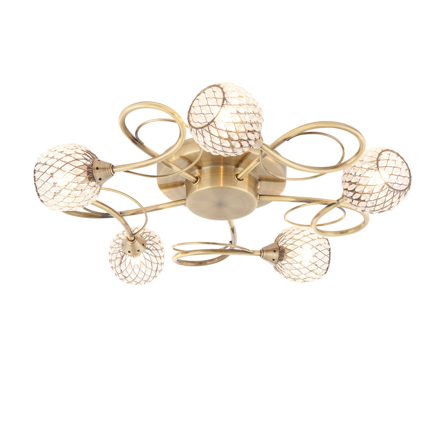 Aherne 5 Ceiling Lamp Antique Brass