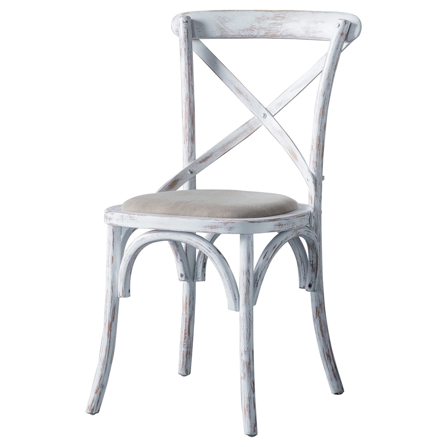 Cafe Chair White Linen 460x430x880mm (2pk)