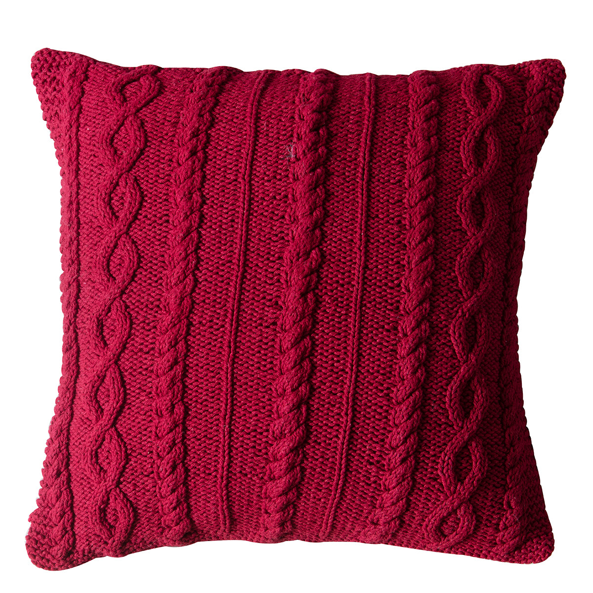Walton Cable Knit Cushion Red 450x450mm