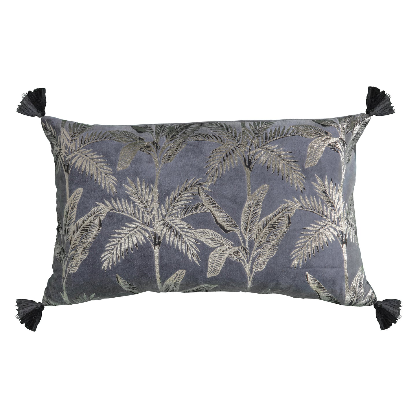 Palm Tassel Metallic Cushion Grey 500x170x300mm