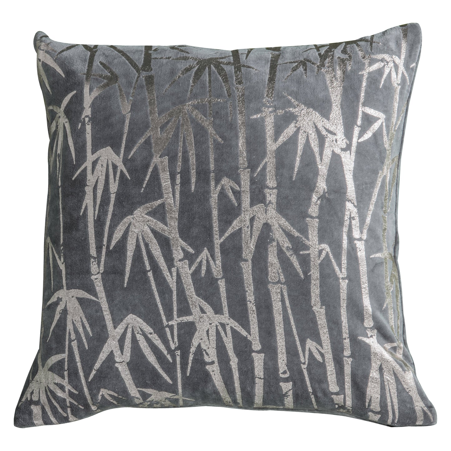 Bamboo Palm Metallic Cushion Grey 450x450mm