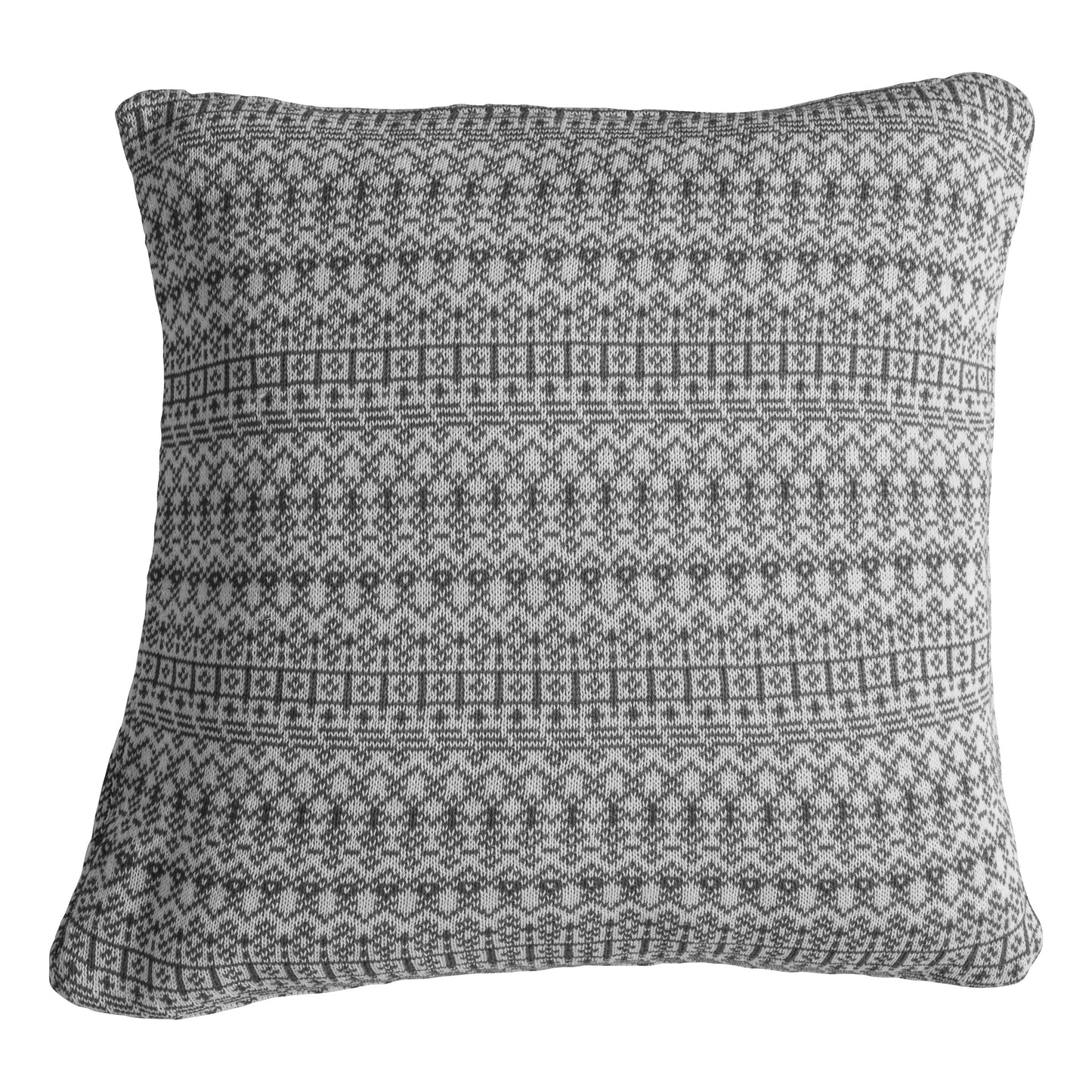 Knitted Fairisle Cushion Grey 450x450mm