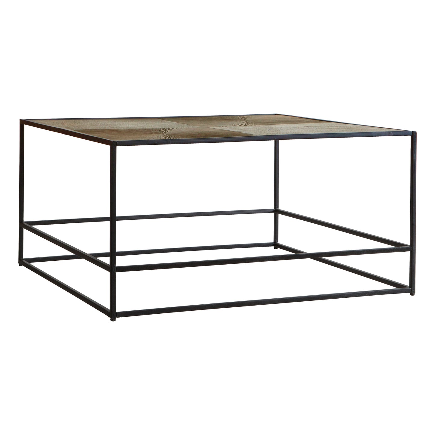 Hadston Coffee Table Antique Gold 800x800x400mm