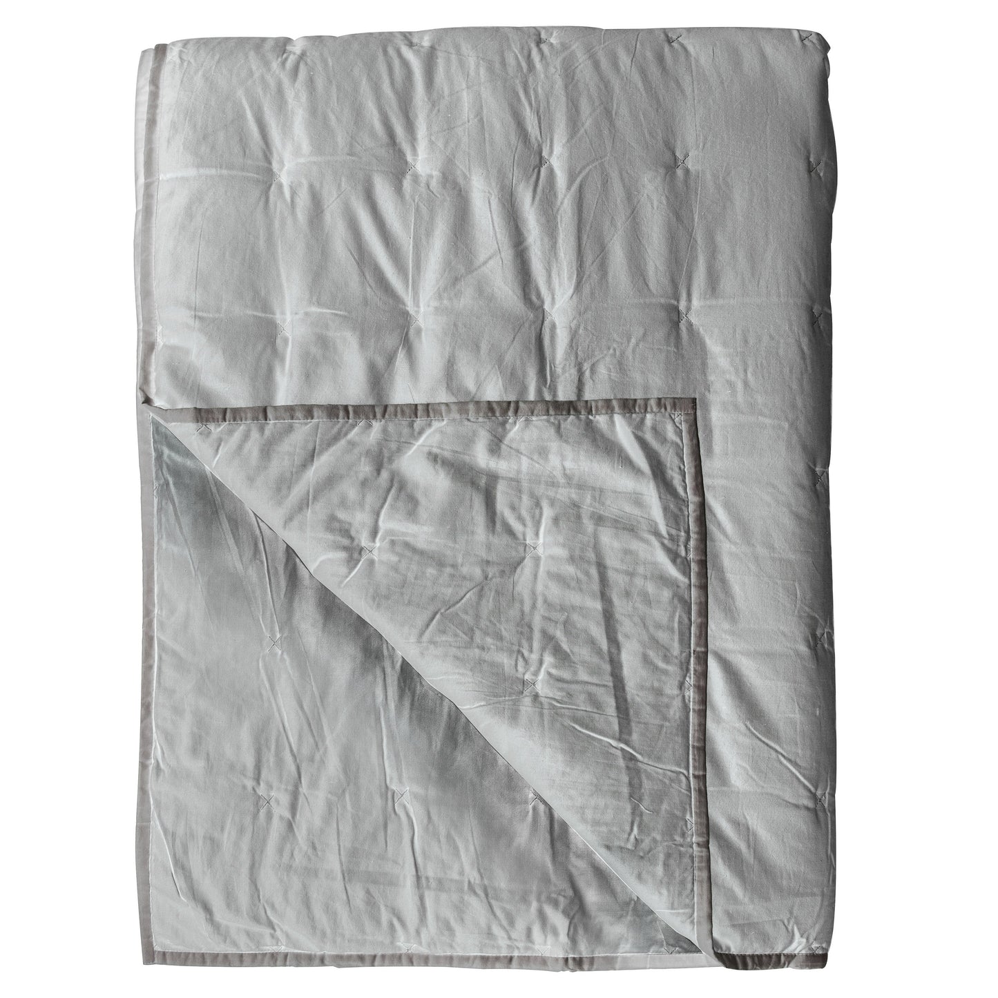 Cotton Stitch Bedspread White Silver 2400x2600mm