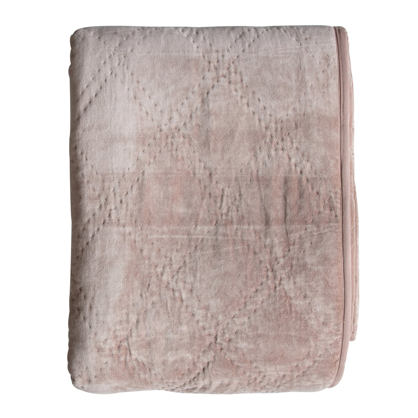 Quilted Cotton Velvet Bedsp Blush 2400x2600mm