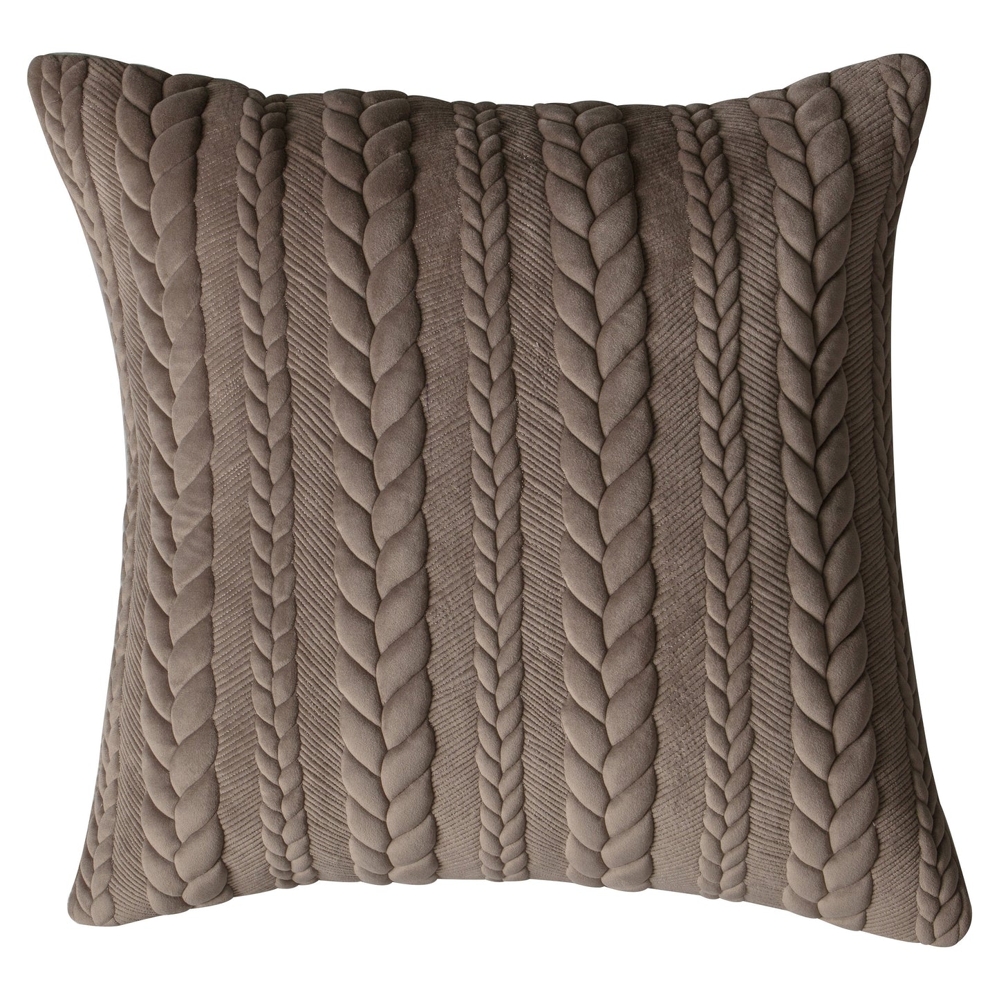 Chenille Embroidered Cushion Taupe 500x500mm