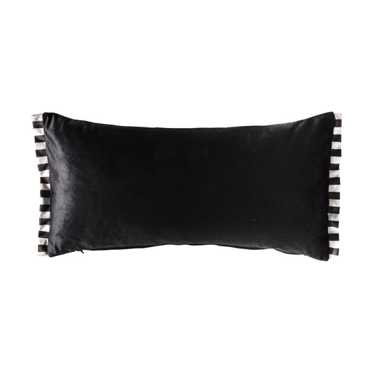 Candy Velvet Oxford Cushion Black 600x100x300mm
