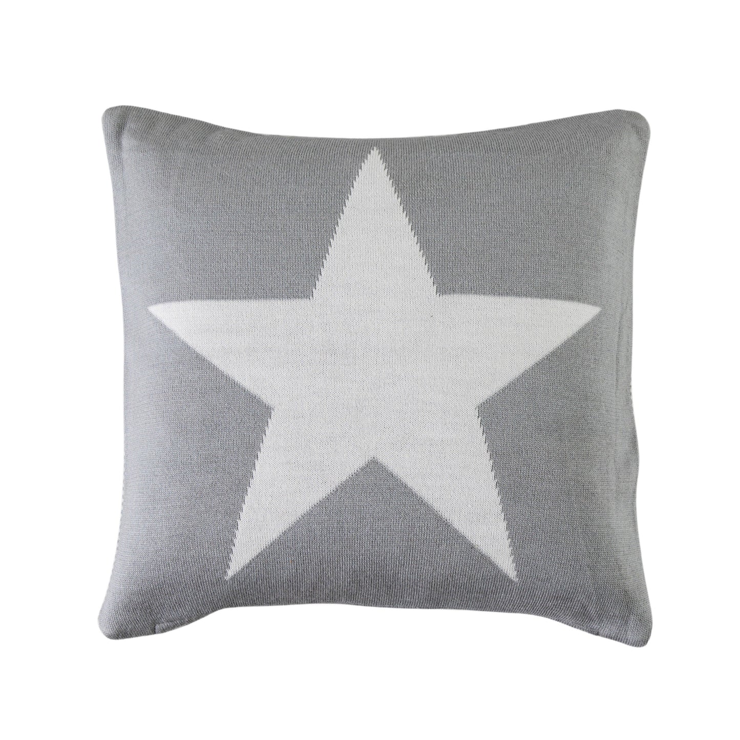 Star Knitted Cushion Grey 450x450mm