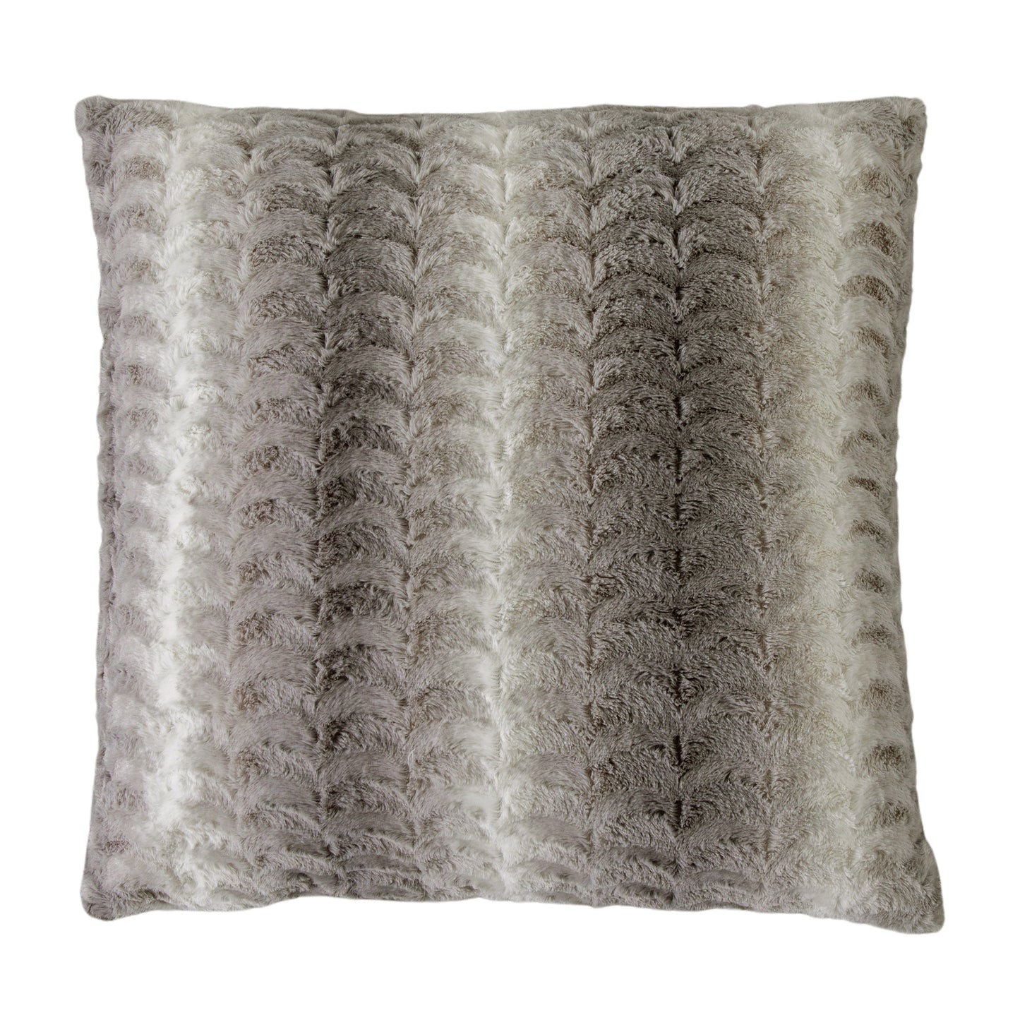 Stripe Faux Fur Cushion Natural 550x550mm