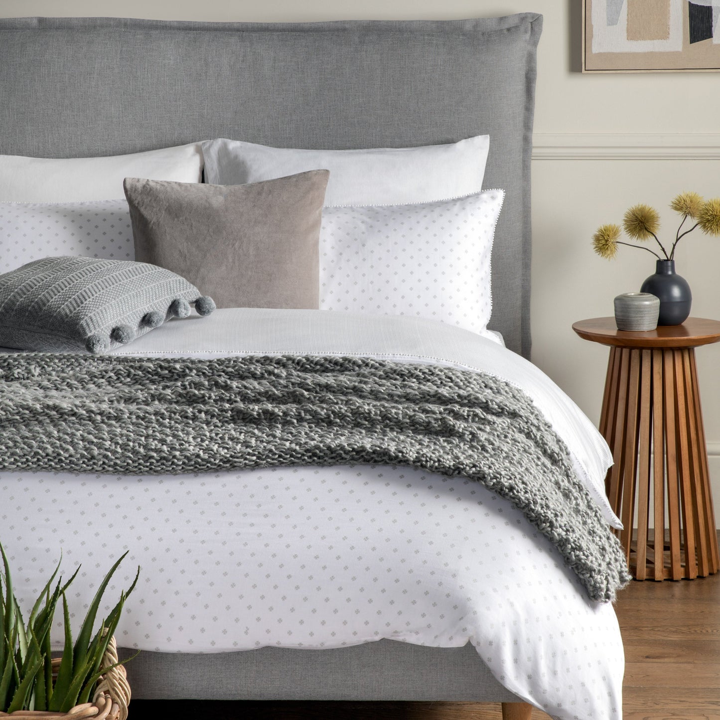 Ditsy Lace Duvet Set White Double