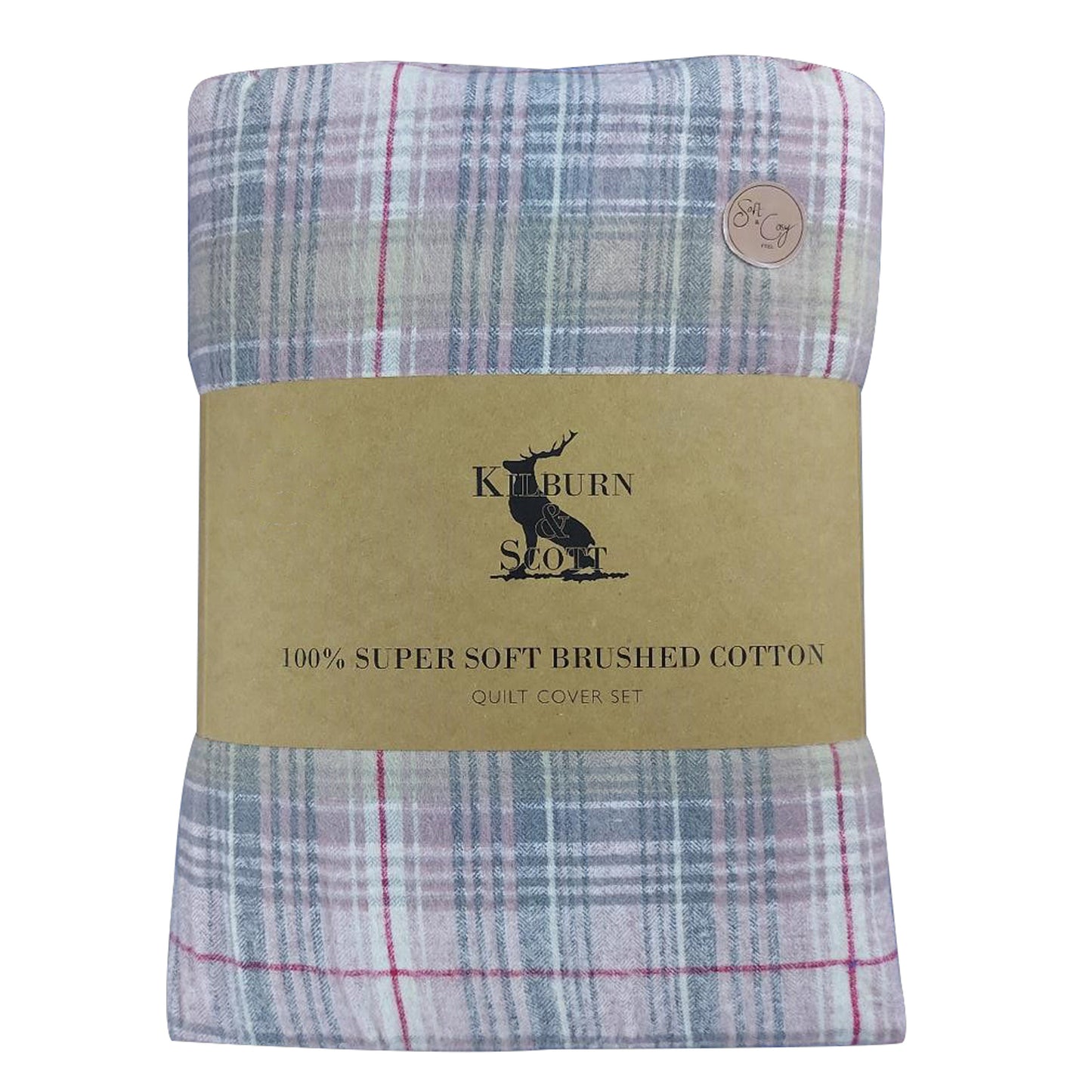 Fife Check Brushed Cotton Duvet Set Double