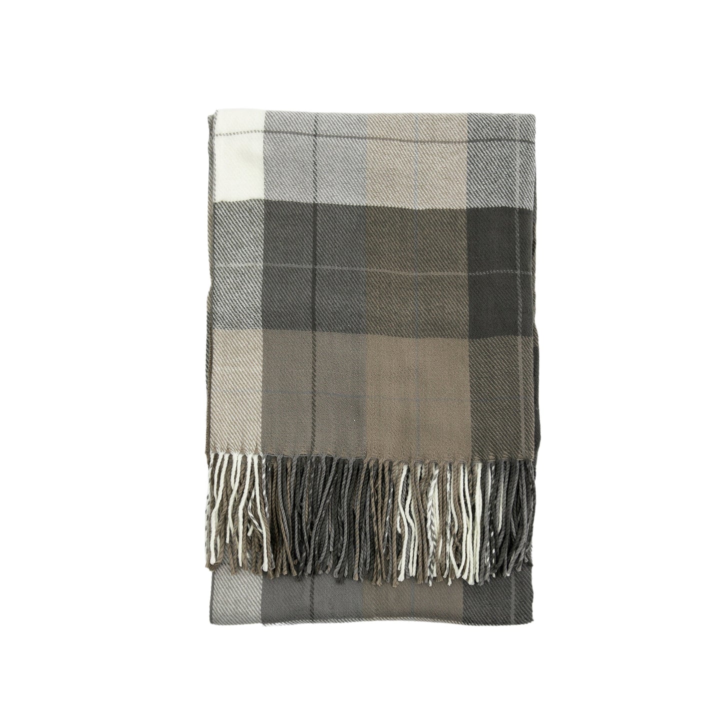 Check Acrylic Tassel Throw Grey 1250x1650mm