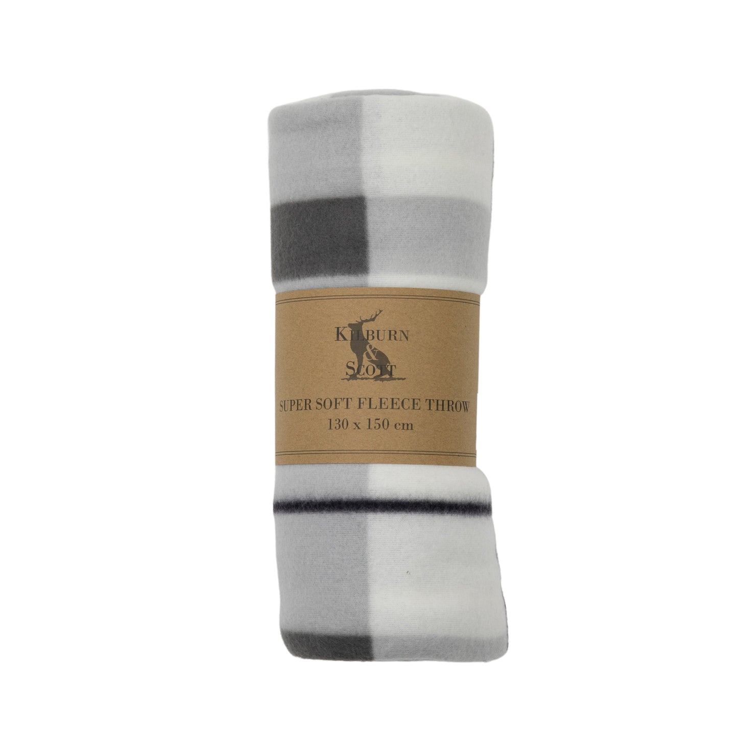 Checked Fleece Blanket Charcoal 1300x1500mm