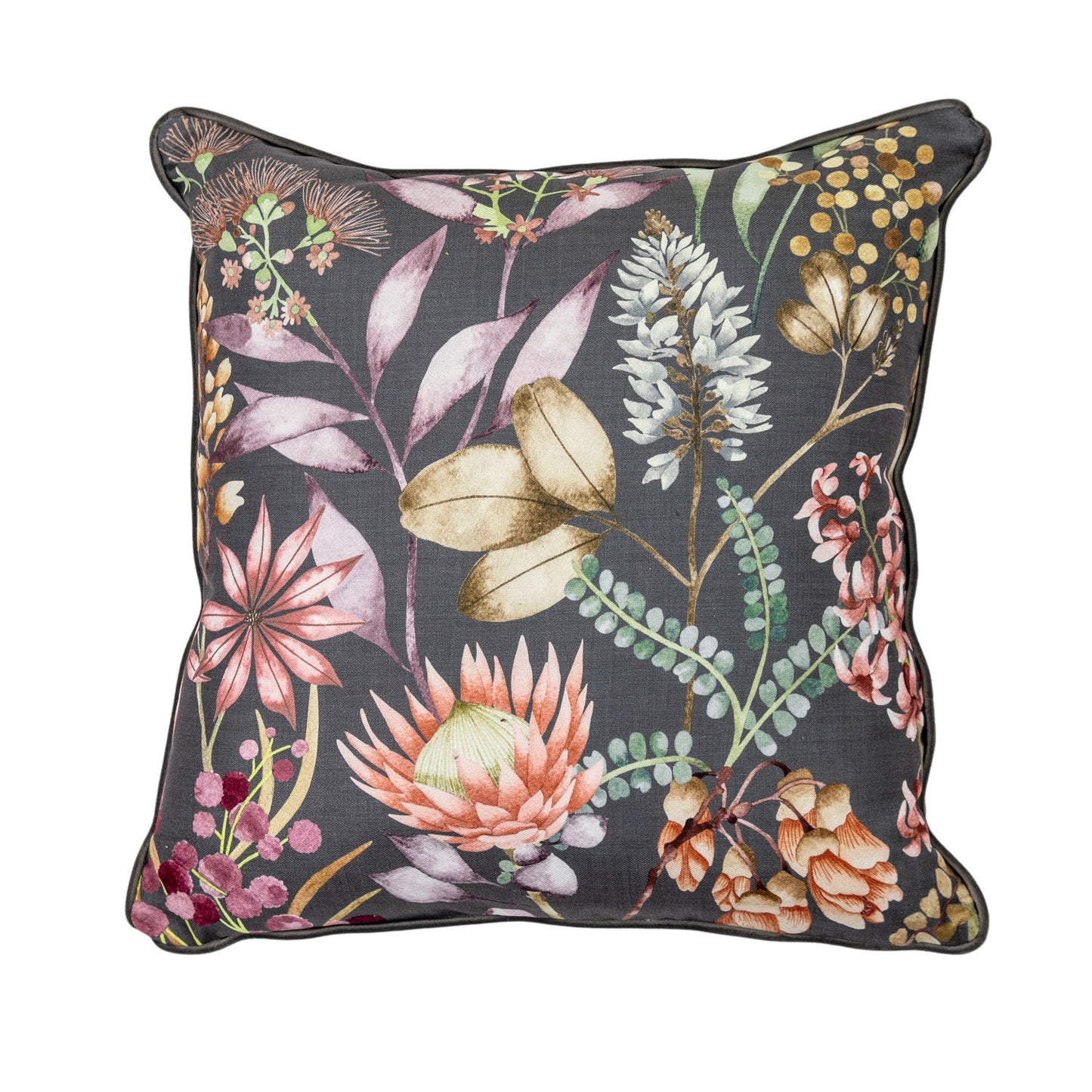 Heritage Floral Bird Cushion Steel 550x550mm