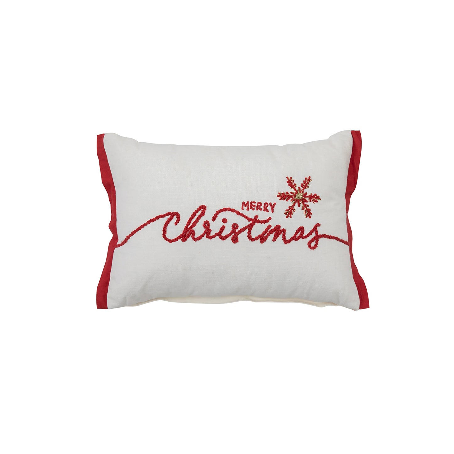 Merry Xmas Snowflake Emb Cushion Red 350x500mm