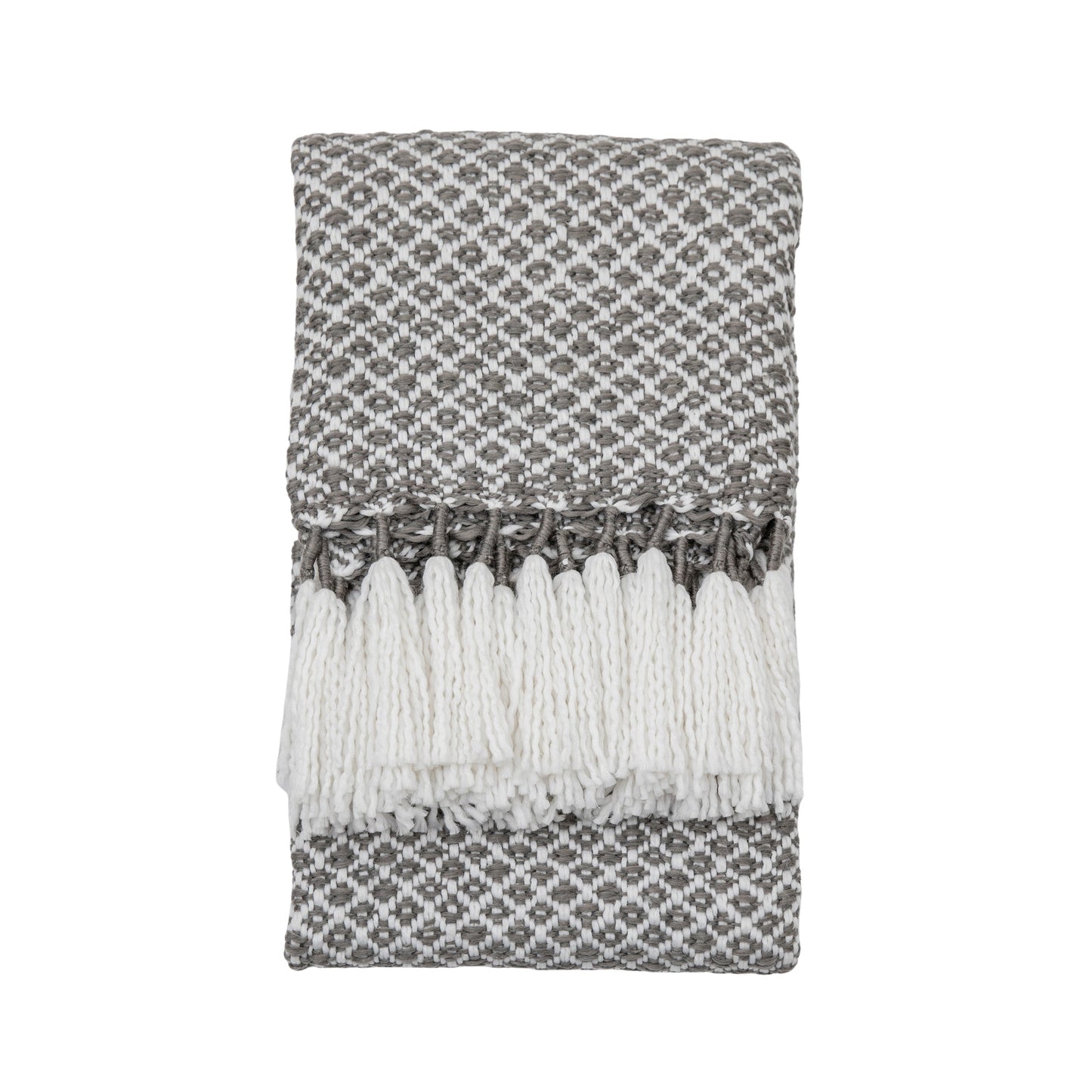 Woven Wrapped Tassel Throw Grey 1300x1700mm