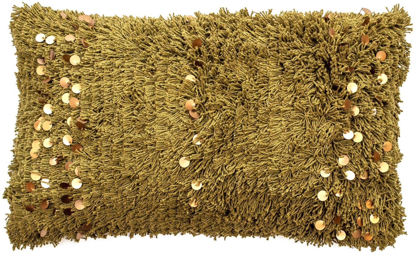 TEXTURED MOROCCON SEQUIN CUSHION OLIVE  30 X 50

Size: 30 X 50 cm