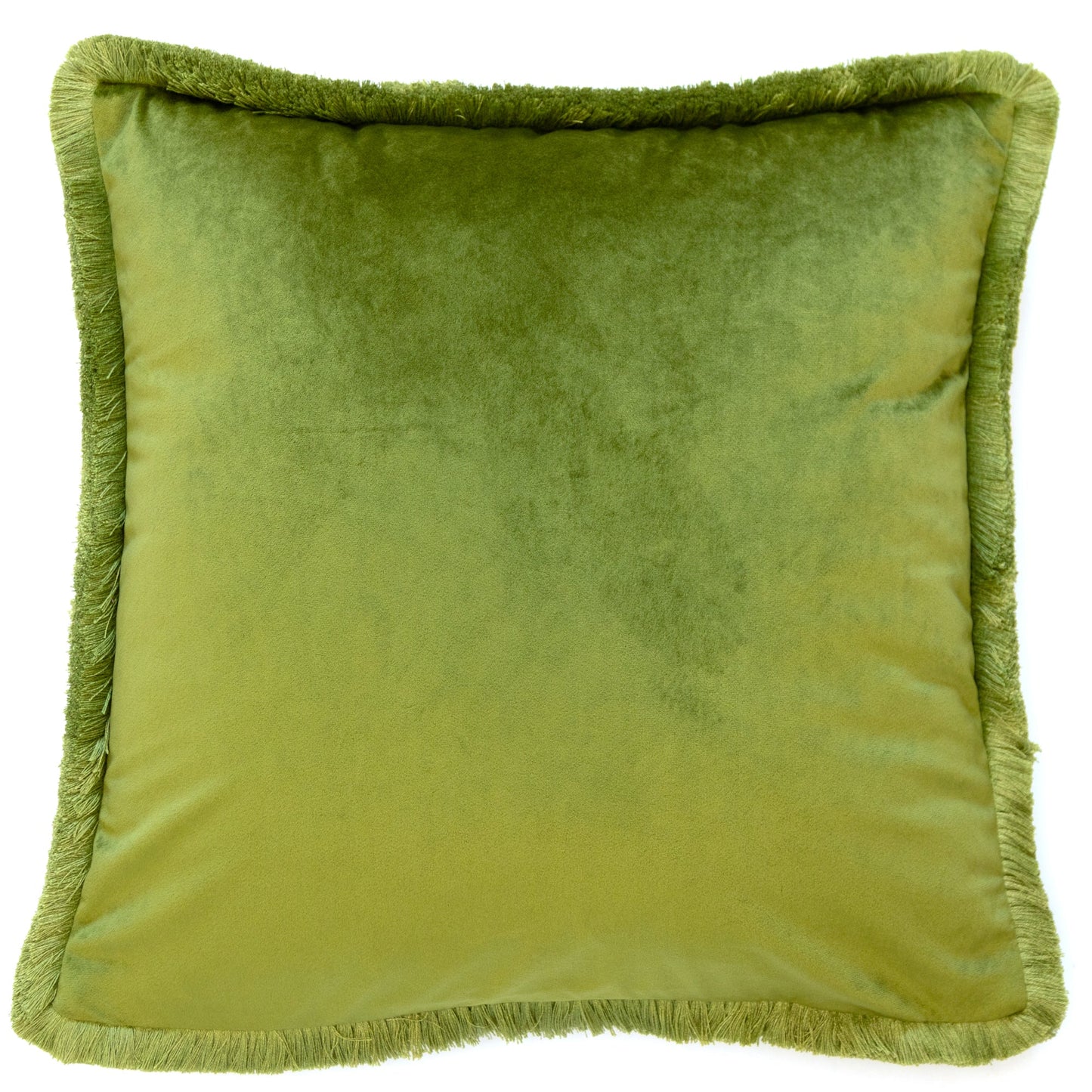 VELVET CUSH W. 4 SIDE FRINGES OLIVE 45 X 45

Size: 45 X 45 cm