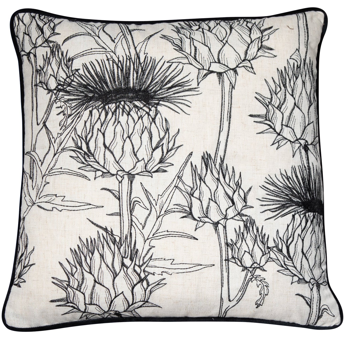 Embroidered  mono thistle cushion 45 x 45

Size: 45 x 45 cm